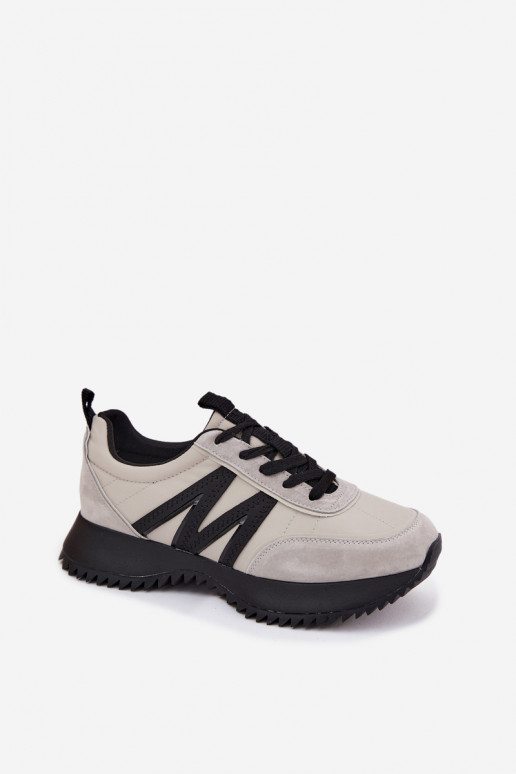 zo semišu Tenisky model obuvi Dámske s platformou Vinceza 41521 sivá