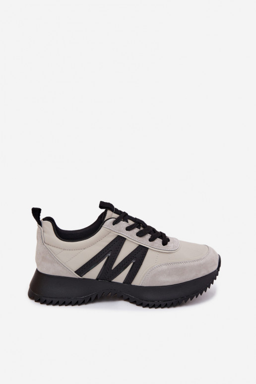 zo semišu Tenisky model obuvi Dámske s platformou Vinceza 41521 sivá