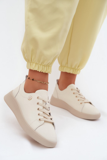 Kožené topánky Dámske Vinceza 41508 slonovina