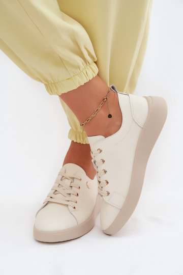 Kožené topánky Dámske Vinceza 41508 slonovina 2