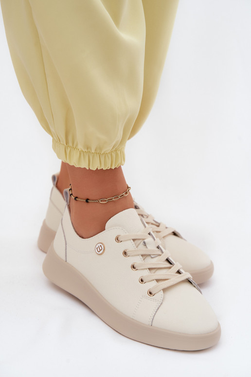 Kožené topánky Dámske Vinceza 41508 slonovina