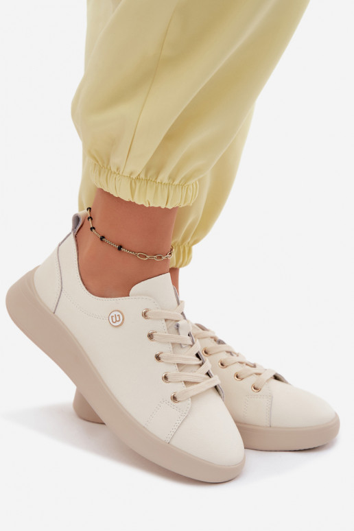 Kožené topánky Dámske Vinceza 41508 slonovina