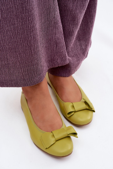 Balerínky so stuhami Máciejka P6802-09 Limetka