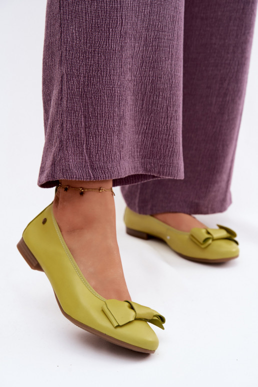 Balerínky so stuhami Máciejka P6802-09 Limetka