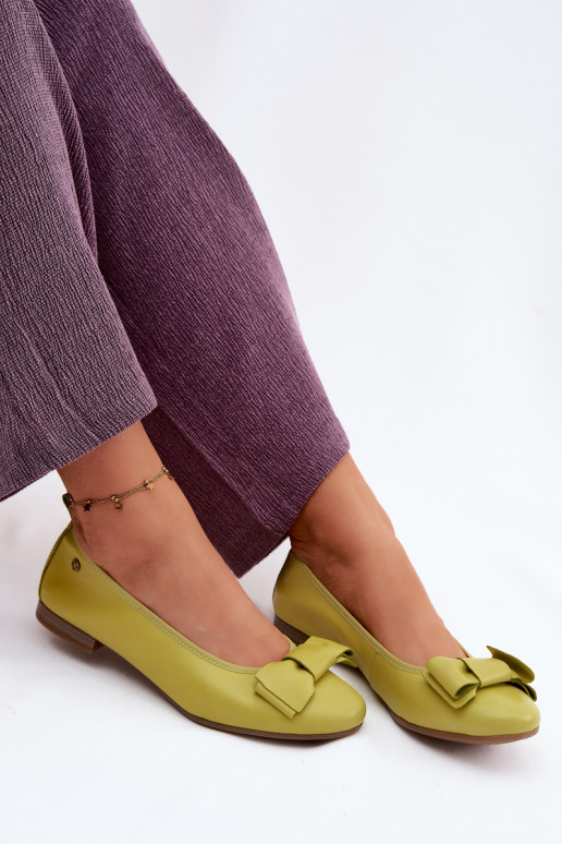 Balerínky so stuhami Máciejka P6802-09 Limetka