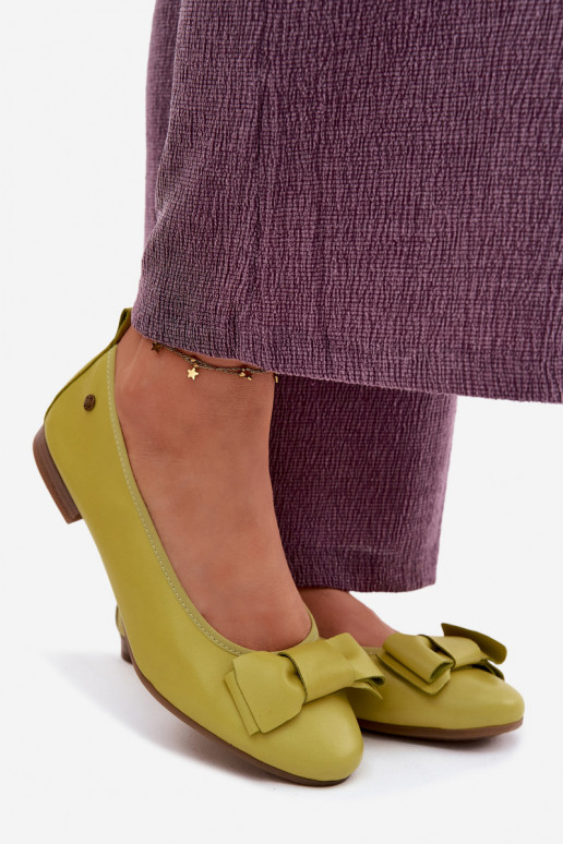 Balerínky so stuhami Máciejka P6802-09 Limetka