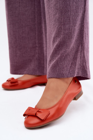 Balerínky so stuhami Máciejka P6802-18 oranžová