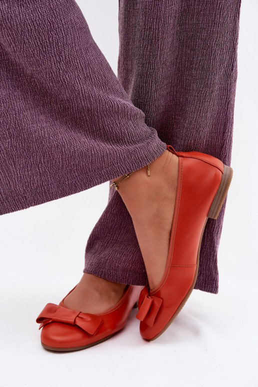 Balerínky so stuhami Máciejka P6802-18 oranžová