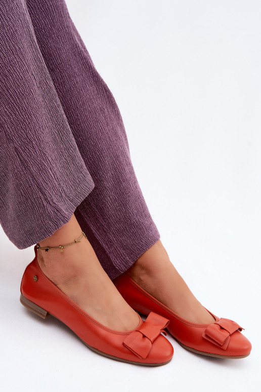 Balerínky so stuhami Máciejka P6802-18 oranžová