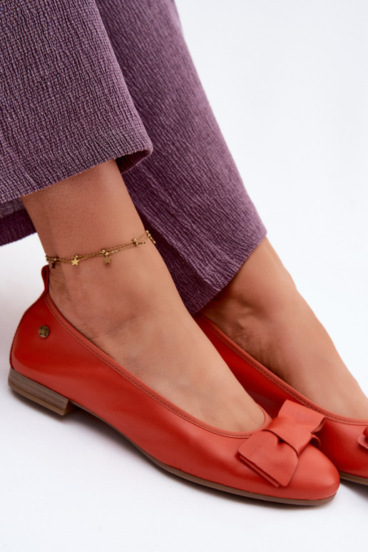 Balerínky so stuhami Máciejka P6802-18 oranžová