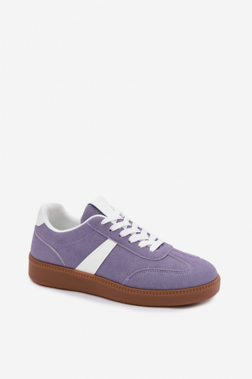 Tenisky s imitáciou umelého semišu vo fialovej farbe Calira