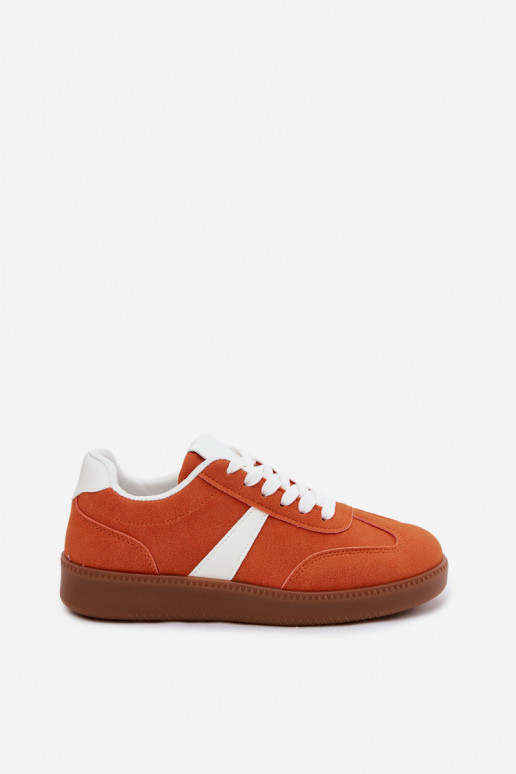 Tenisky s imitáciou umelého semišu v oranžovej farbe Calira