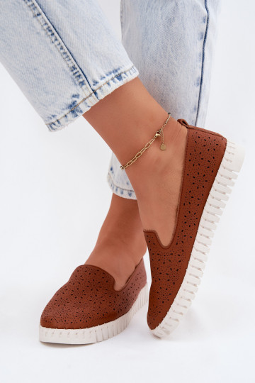 s prvkami prelamovania Trvalý model topánky Dámske Hnedá farba Salty