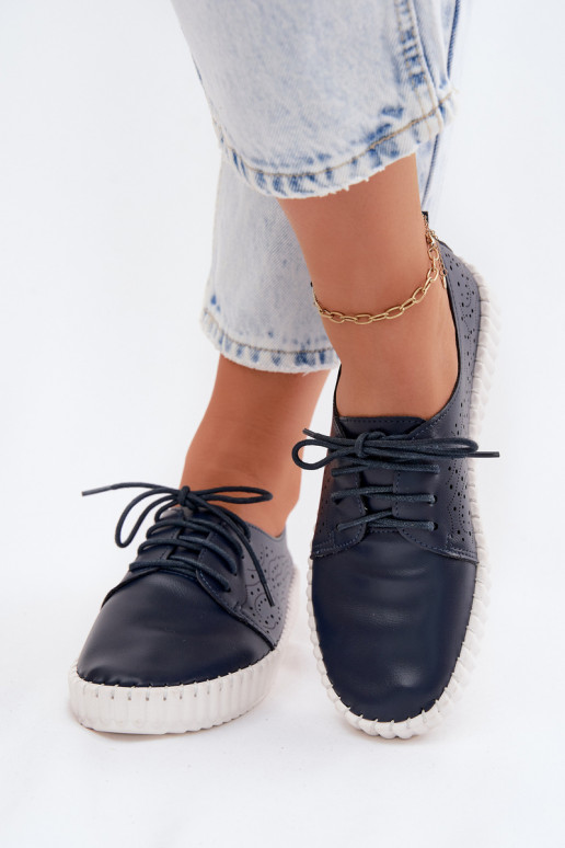 s prvkami prelamovania topánky Dámske so šnúrkami tmavomodrá Pearla