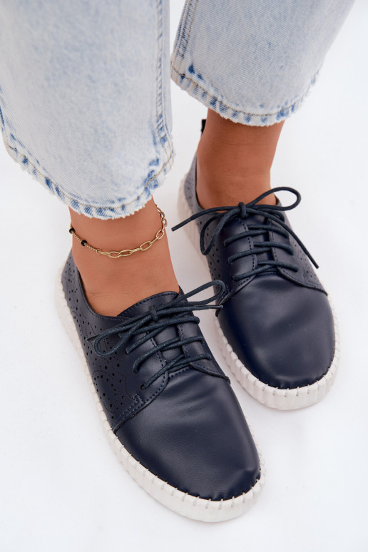 s prvkami prelamovania topánky Dámske so šnúrkami tmavomodrá Pearla