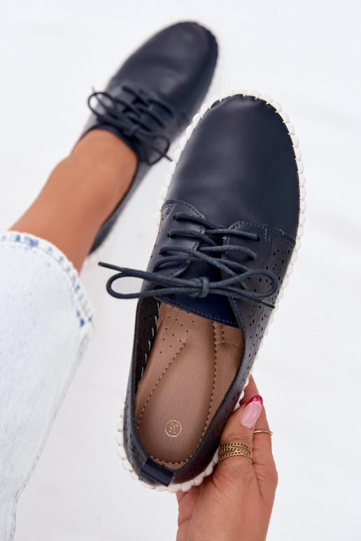 s prvkami prelamovania topánky Dámske so šnúrkami tmavomodrá Pearla