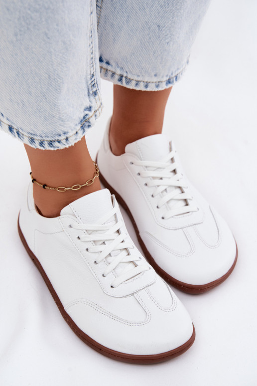 Kožené Bežná obuv Barefoot Zazoo N1243 biela farba