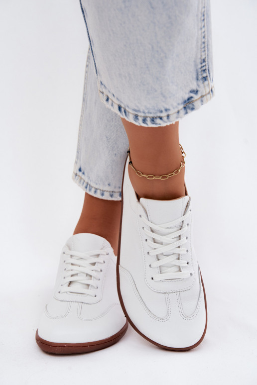 Kožené Bežná obuv Barefoot Zazoo N1243 biela farba