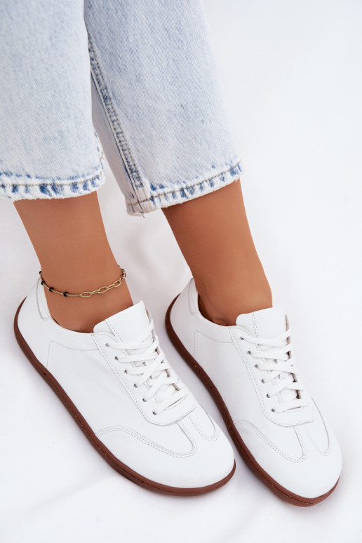 Kožené Bežná obuv Barefoot Zazoo N1243 biela farba