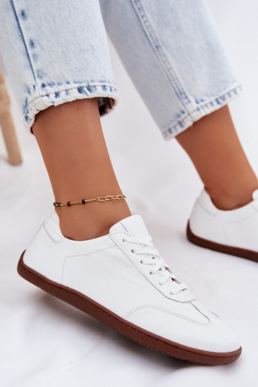 Kožené Bežná obuv Barefoot Zazoo N1243 biela farba