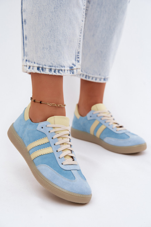 Zazoo N1068 zo semišu Nízka Tenisky model obuvi Dámske svetlo modrá