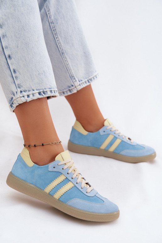 Zazoo N1068 zo semišu Nízka Tenisky model obuvi Dámske svetlo modrá