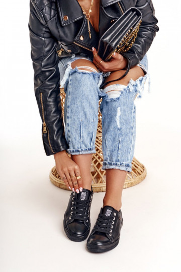 Dámske kožené tenisky Big Star čierna V274871