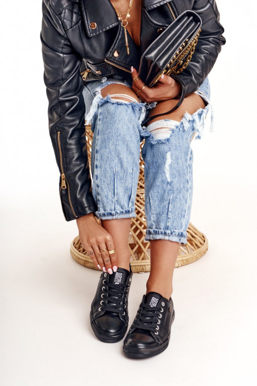 Dámske kožené tenisky Big Star čierna V274871