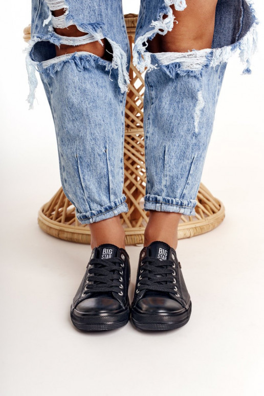 Dámske kožené tenisky Big Star čierna V274871