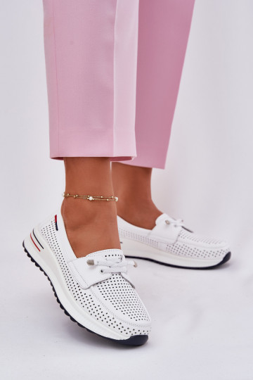 Kožené topánky Dámske s platformou biela farba Violeth 2