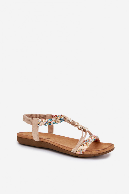 Dámske sandálePrzypinkami I Plecionymi Paskami béžová Nusoreth