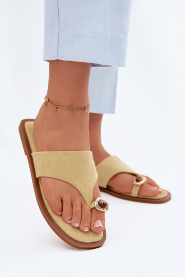 rovná sa Papuče Plážové šľapky Dámske S Ornatem Detalem žltá Fedira 2