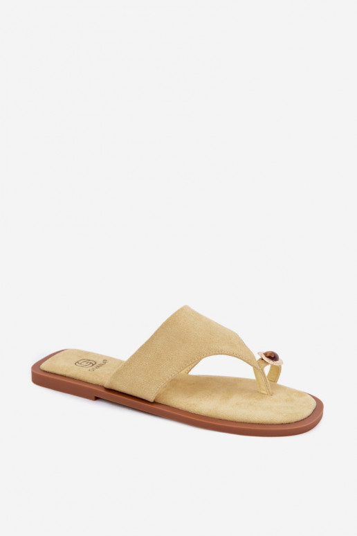 rovná sa Papuče Plážové šľapky Dámske S Ornatem Detalem žltá Fedira