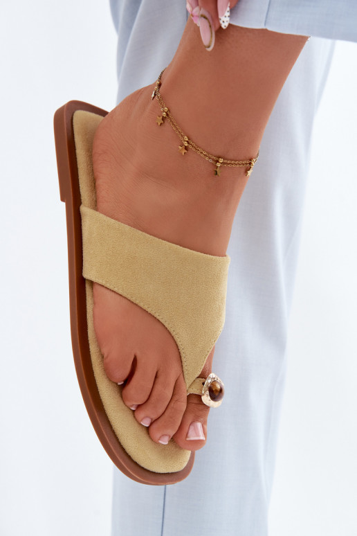 rovná sa Papuče Plážové šľapky Dámske S Ornatem Detalem žltá Fedira