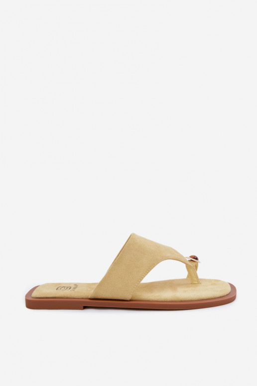 rovná sa Papuče Plážové šľapky Dámske S Ornatem Detalem žltá Fedira