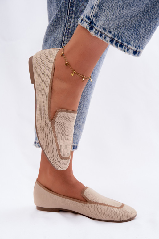 Textilné mokasíny rovná sa béžová Selisa