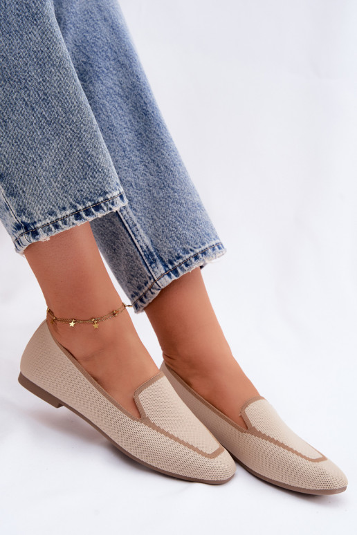 Textilné mokasíny rovná sa béžová Selisa