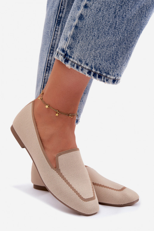 Textilné mokasíny rovná sa béžová Selisa