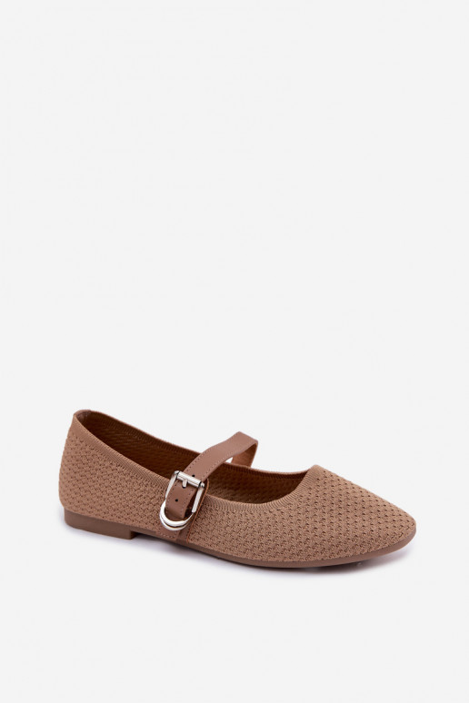 Textilné baleríny so strapcami a prackami khaki Jelisa