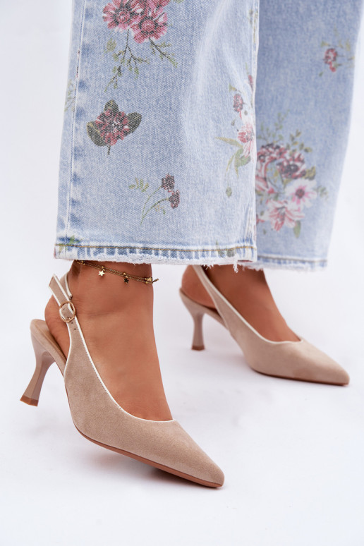 Dámske sandále s tenkými podpätkamiLamóInką béžová Relmira