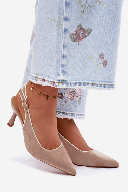 Dámske sandále s tenkými podpätkamiLamóInką béžová Relmira