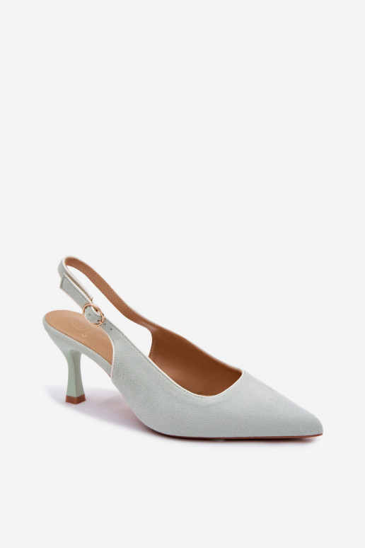 Dámske sandále s tenkými podpätkamiLamóInką mätové farby Relmira