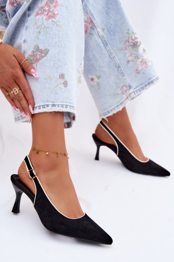 Dámske sandále s tenkými podpätkamiLamóInką čierna Relmira