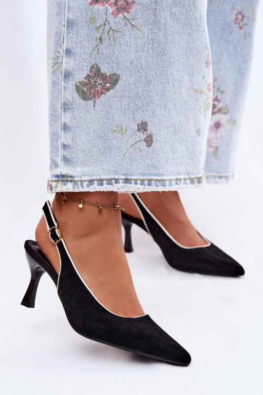 Dámske sandále s tenkými podpätkamiLamóInką čierna Relmira