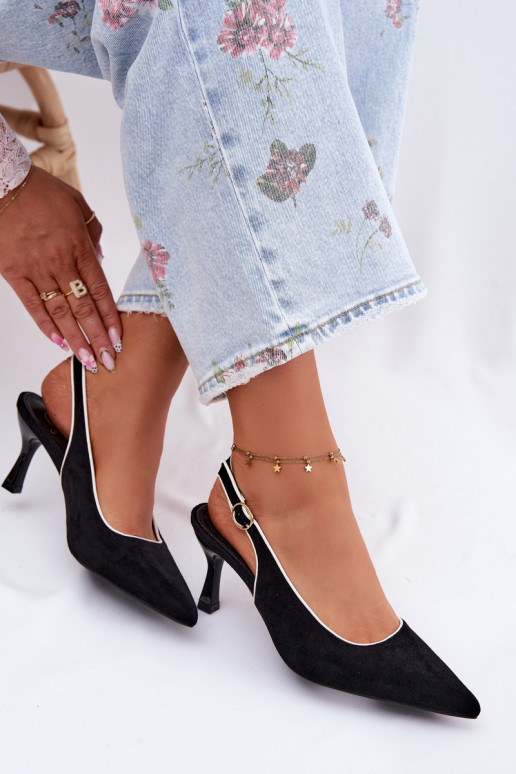 Dámske sandále s tenkými podpätkamiLamóInką čierna Relmira