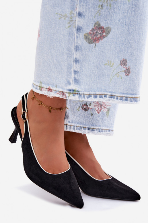 Dámske sandále s tenkými podpätkamiLamóInką čierna Relmira