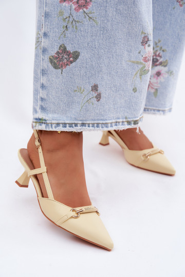 Dámske sandále s podpätkami Ze Szpiczastymi Noskami žltá Felessa