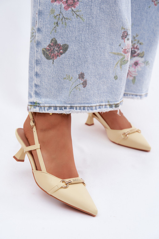 Dámske sandále s podpätkami Ze Szpiczastymi Noskami žltá Felessa