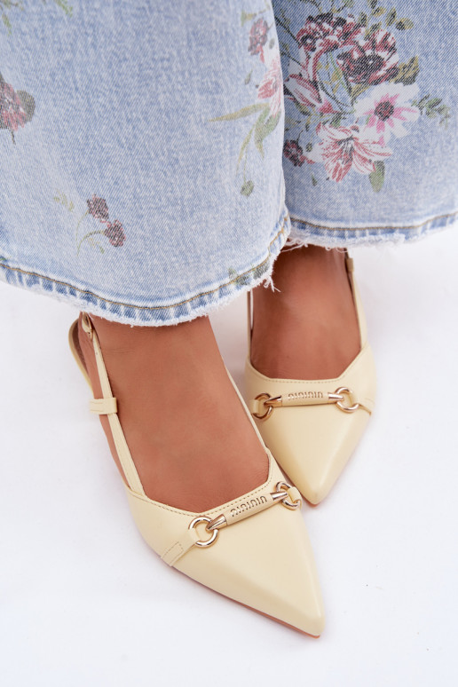 Dámske sandále s podpätkami Ze Szpiczastymi Noskami žltá Felessa