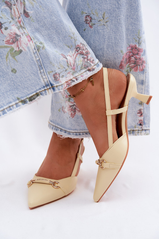 Dámske sandále s podpätkami Ze Szpiczastymi Noskami žltá Felessa